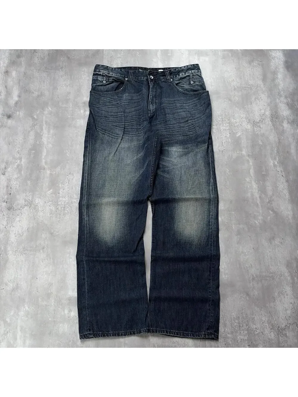 Y2K Dark Wash Rocawear Grunge Gothic Baggy Skater Denim Jeans